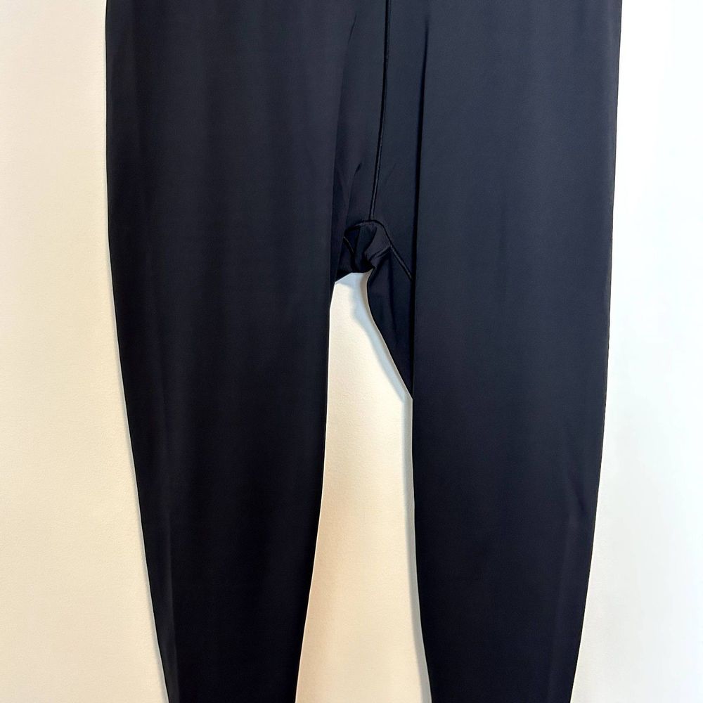 Adidas Womens Athletic Leggings Size Large Black Solid Casual Lounge Stretchy - Picture 2 of 14